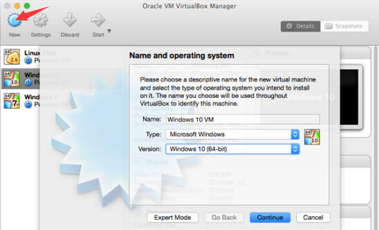 create windows vm on mac