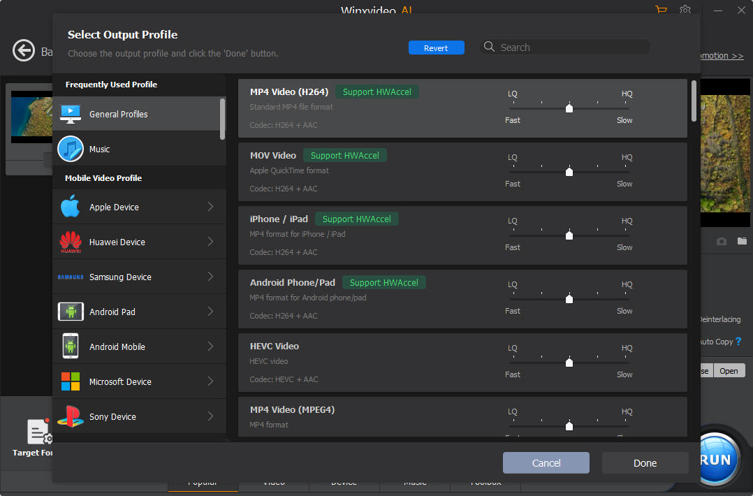 Choose Output Format