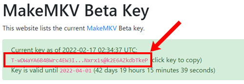MakeMKV Beta Keyを入手